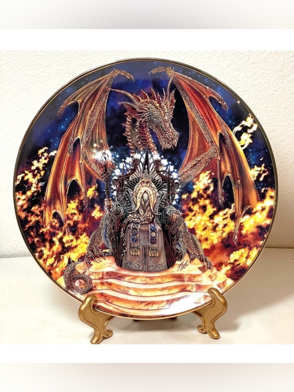 DRAGON FIRE Limited Edition Collector’s Plate. Franklin Mint Myles Pinkney | EUC